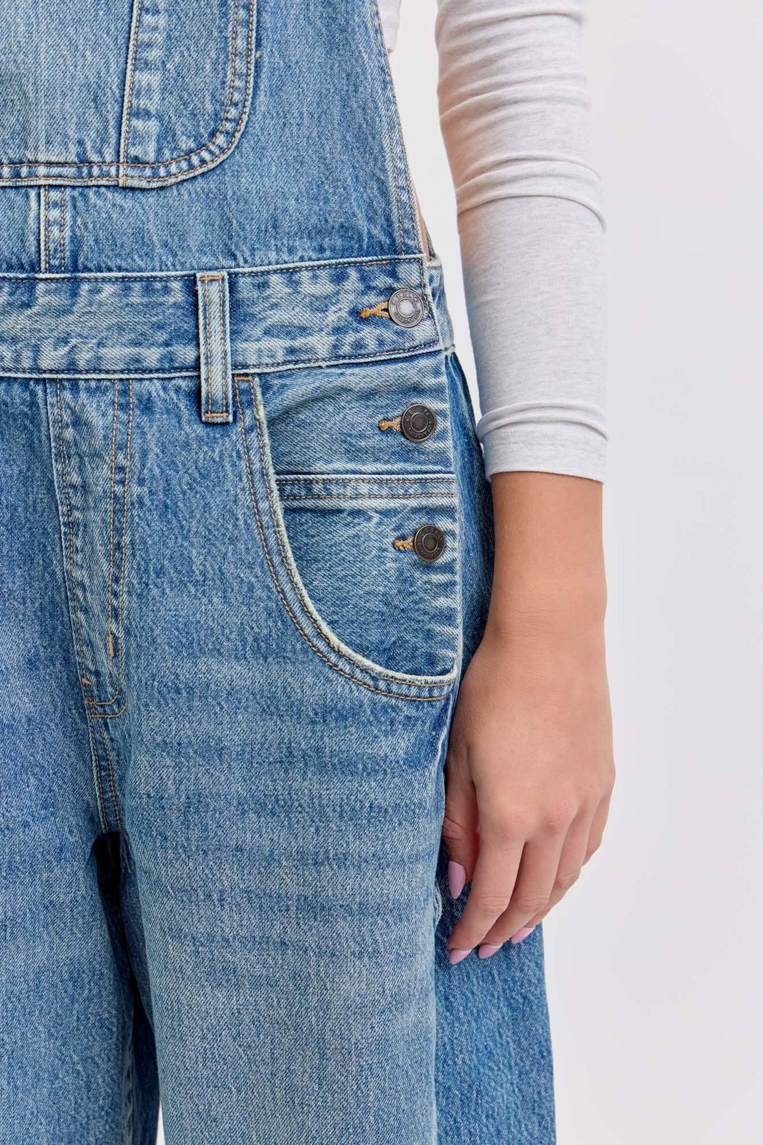 Mid Waisted Barrel Overalls