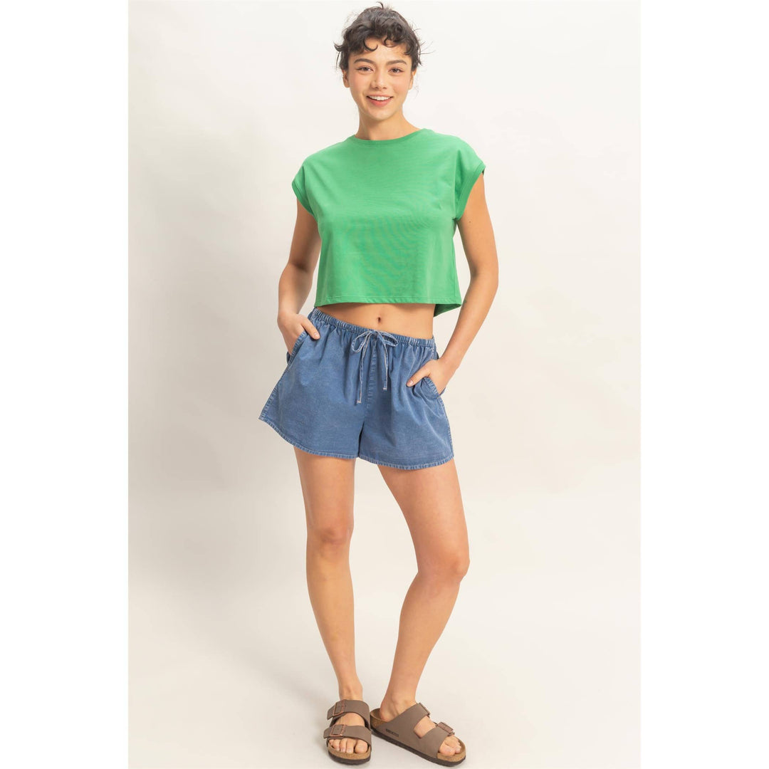 Classic Crew Neck Sleeveless Top