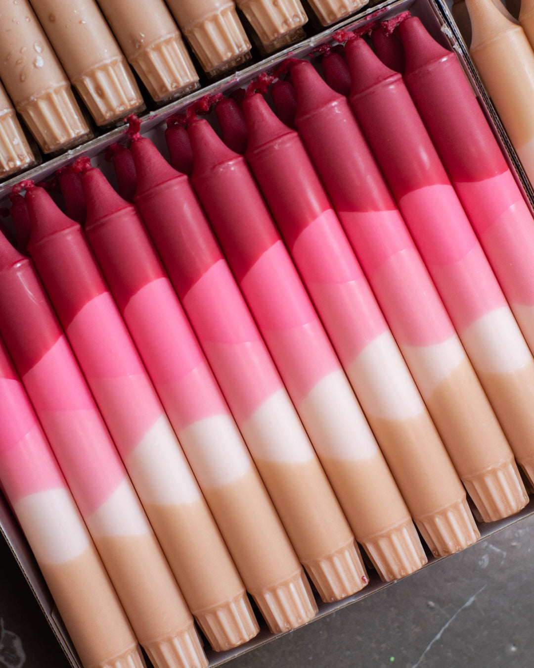 Taper candles-  Nudes colours mix