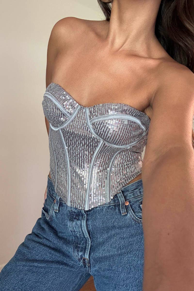 SEQUINS CORSET TOP