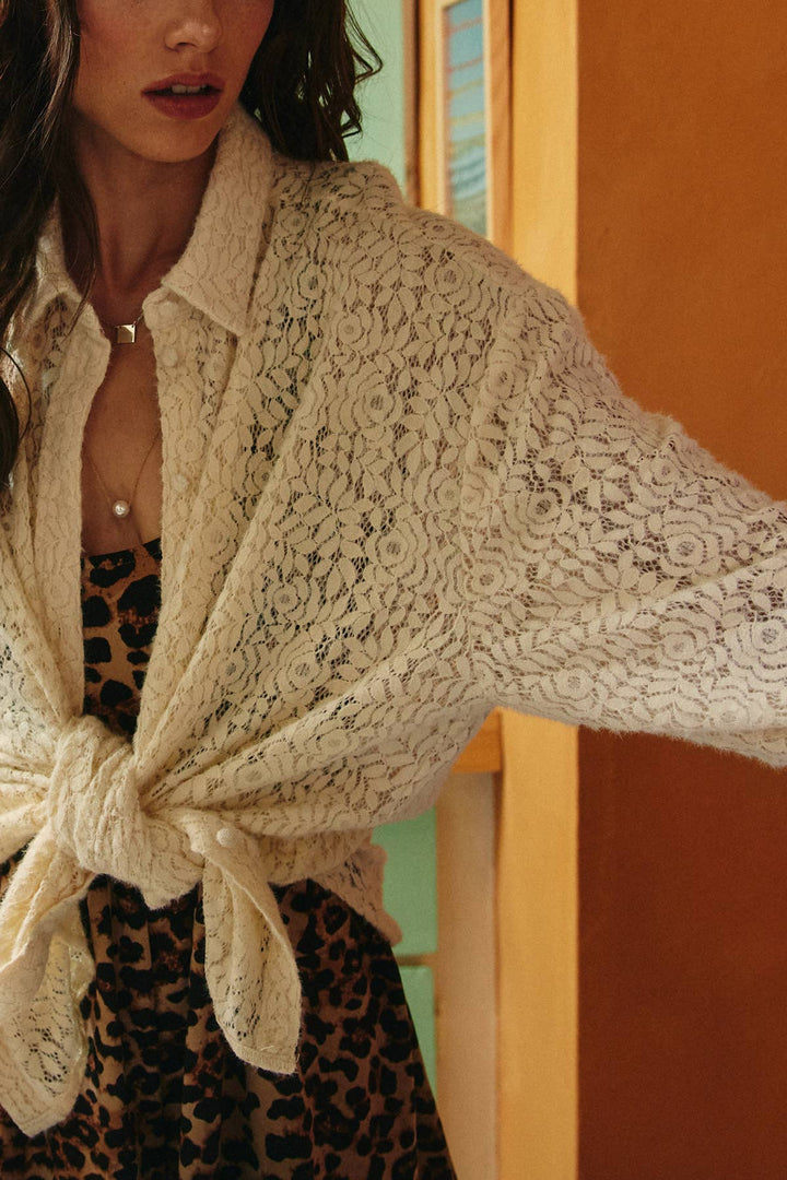 Brushed Lace Tunic Shirt