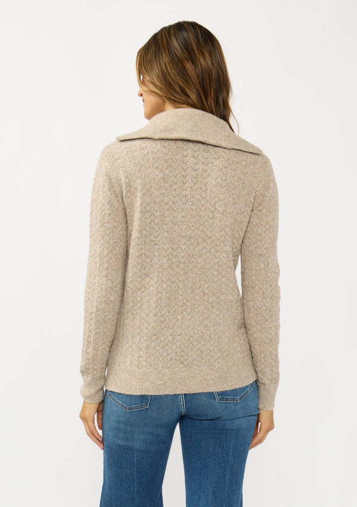 Pointelle Half Zip Pullover