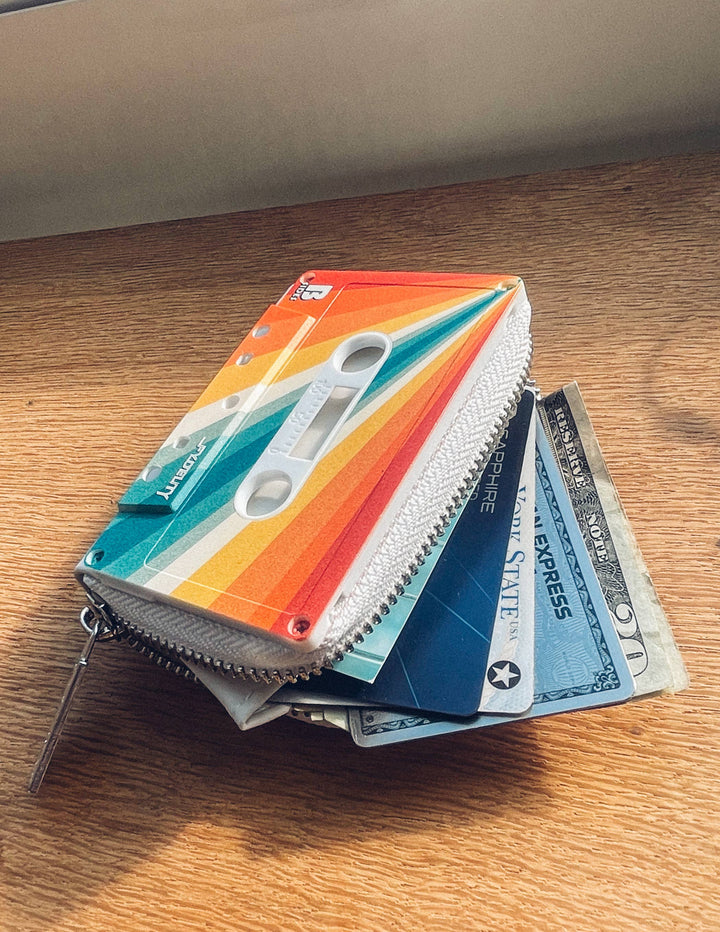 Retro 80s Cassette Wallet -Rainbow