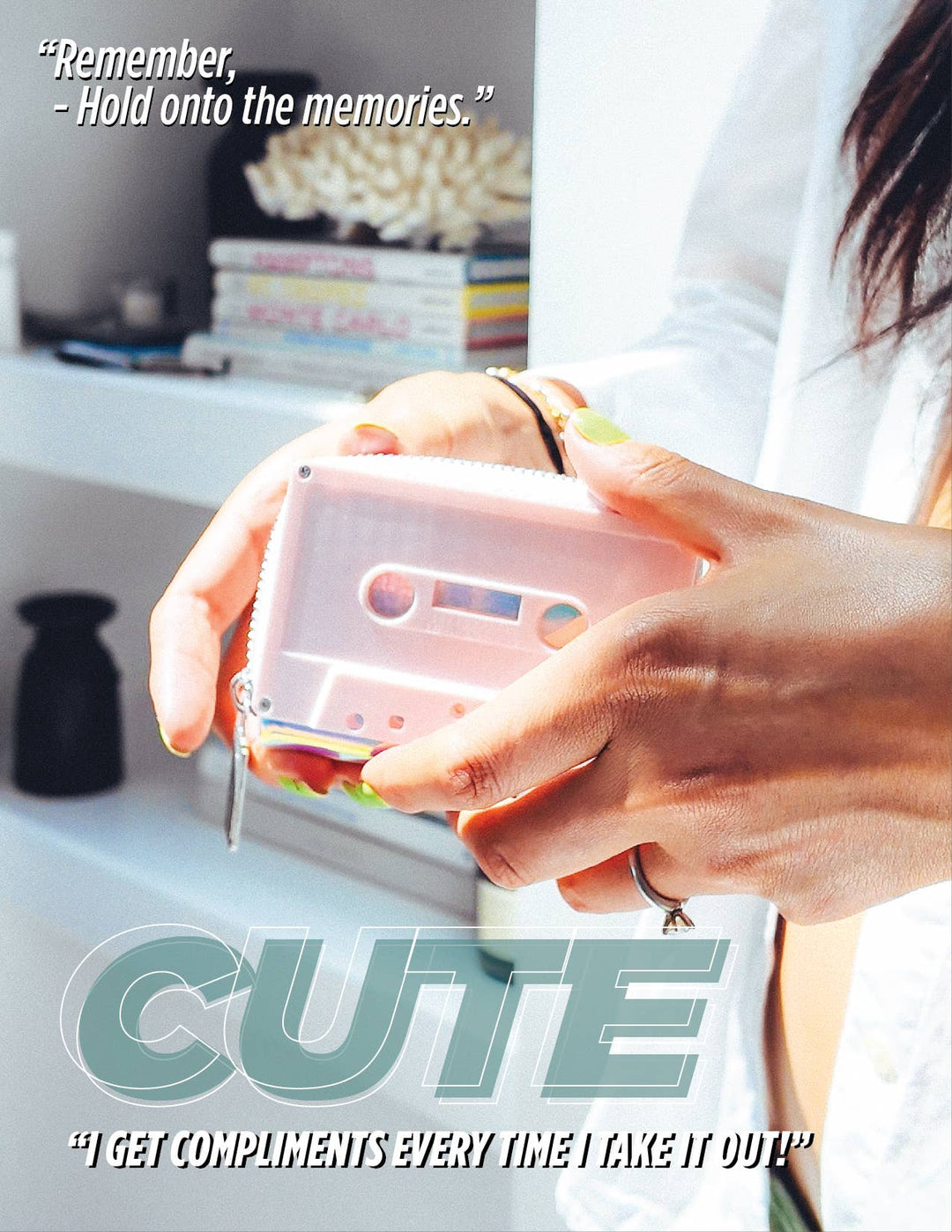 Wallet Retro 80s Cassette Tape- Pink