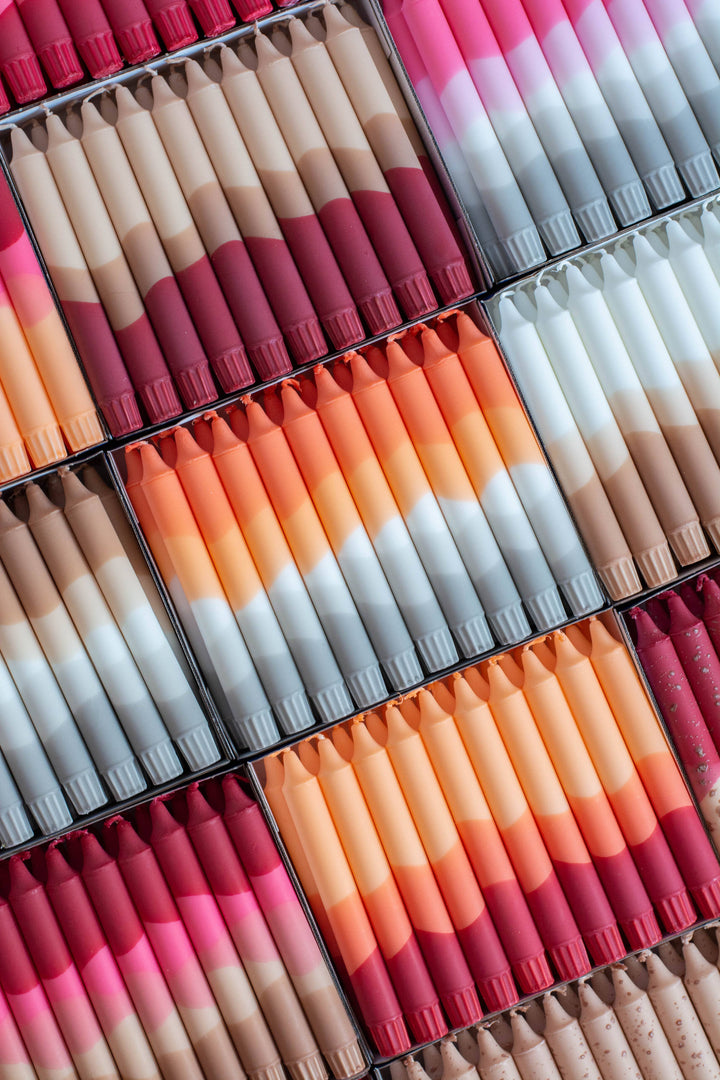 Taper candles- Halloween (Orange/grey)