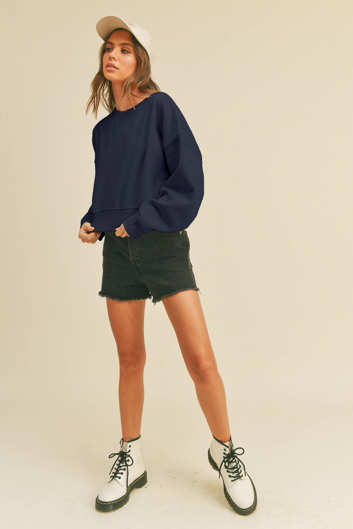 Cropped Long Sleeve Sweatshirt