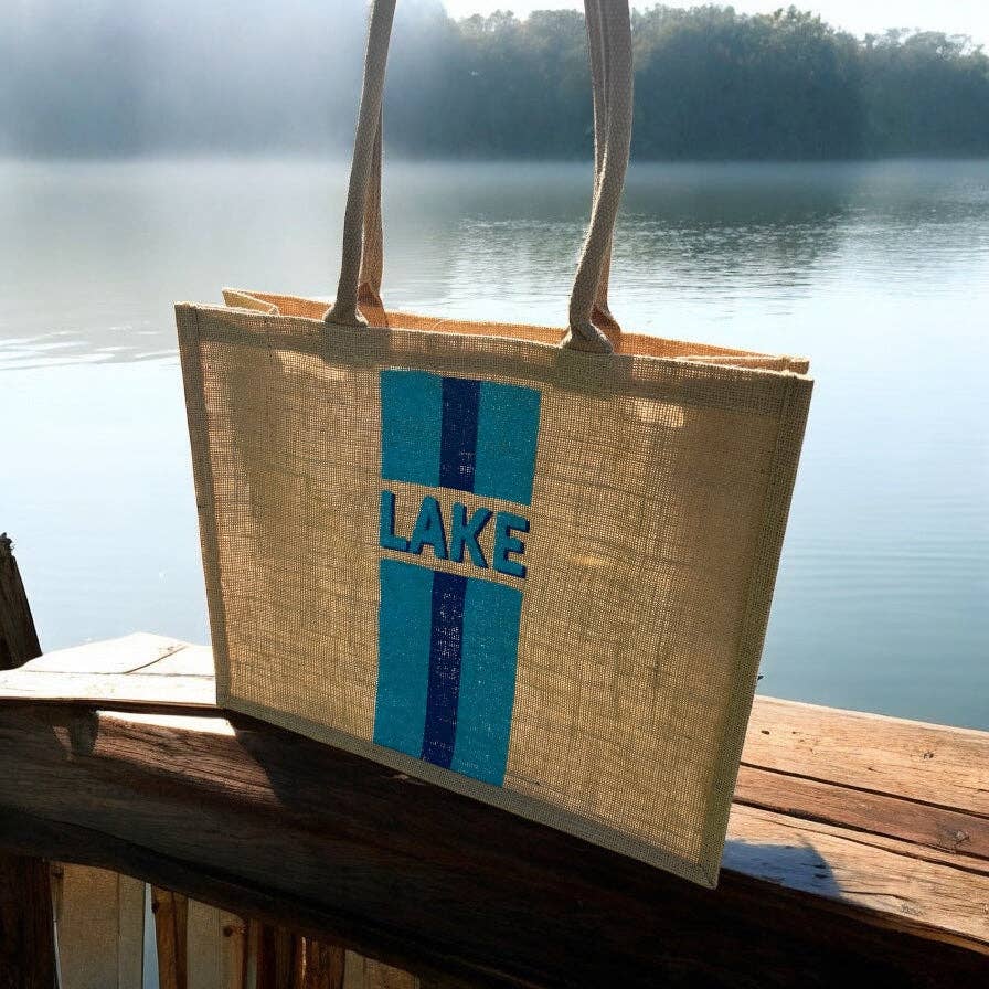 Carry All Jute Tote: Pool