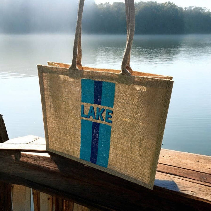 Carry All Jute Tote: Pool