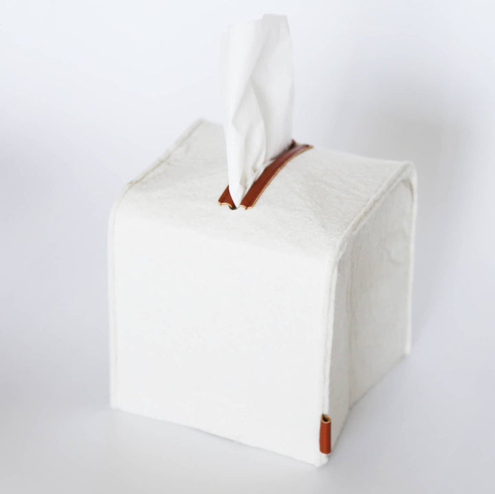 Felt Tissue Box Cover - Square: Grey / Square