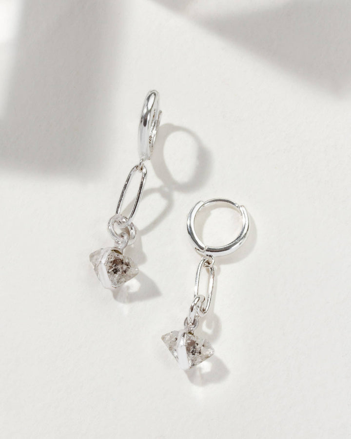 East Coast Herkimer Quartz Earrings - Silver