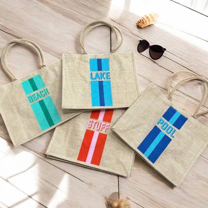 Carry All Jute Tote: Pool