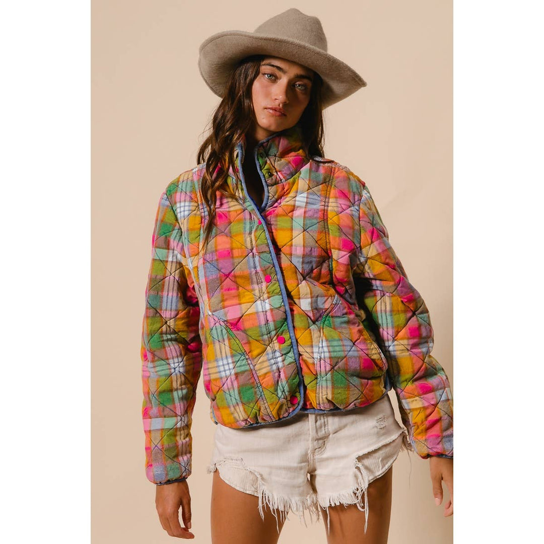 VINTAGE PLAID QUILTED JACKET