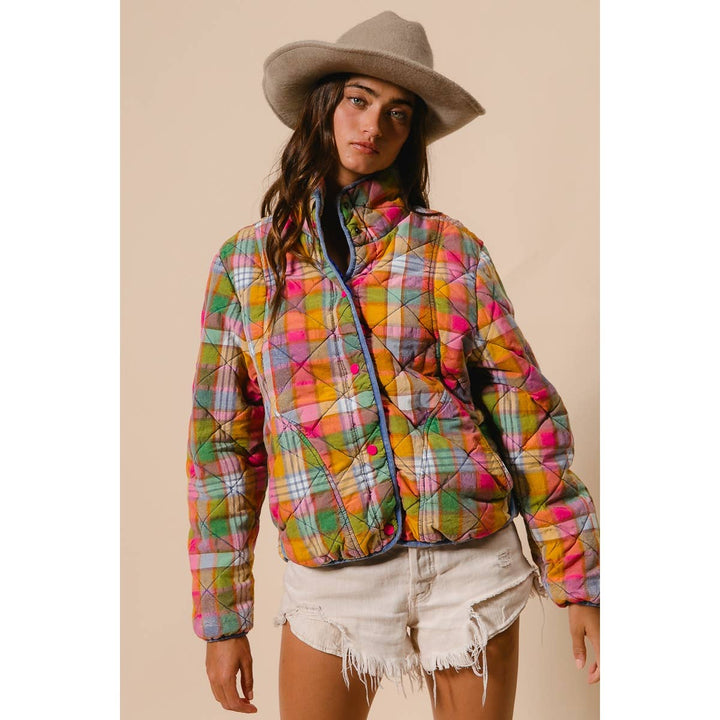 VINTAGE PLAID QUILTED JACKET