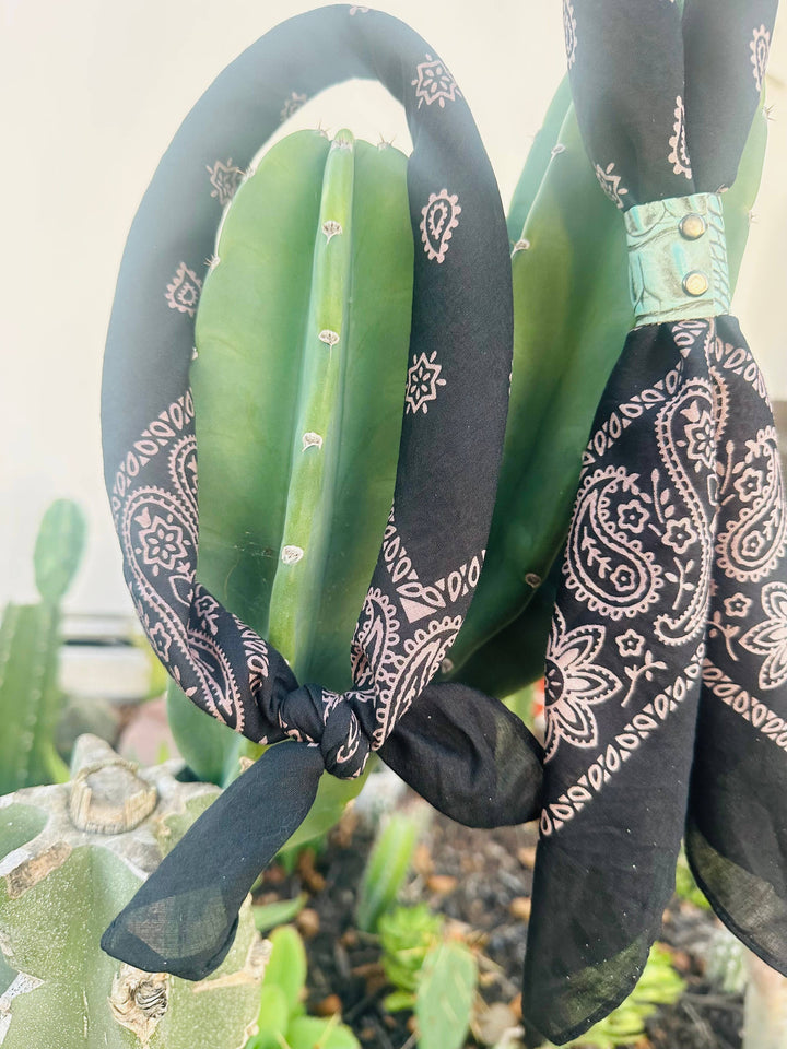 Black Hand Dyed Bandanas