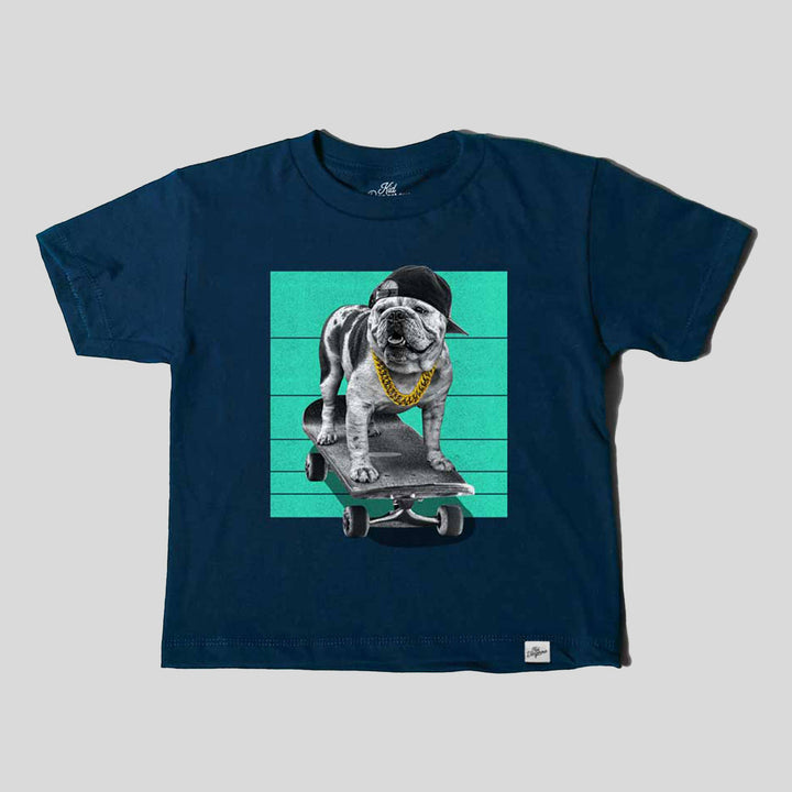 Kids Bulldog Skateboarding T-Shirt