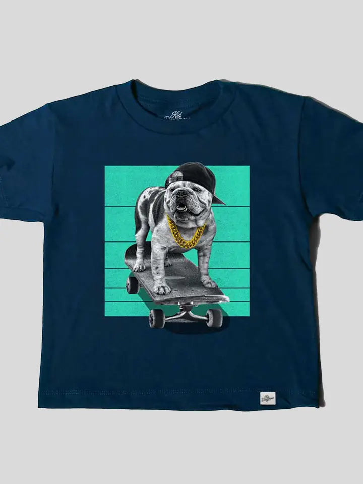 Kids Bulldog Skateboarding T-Shirt