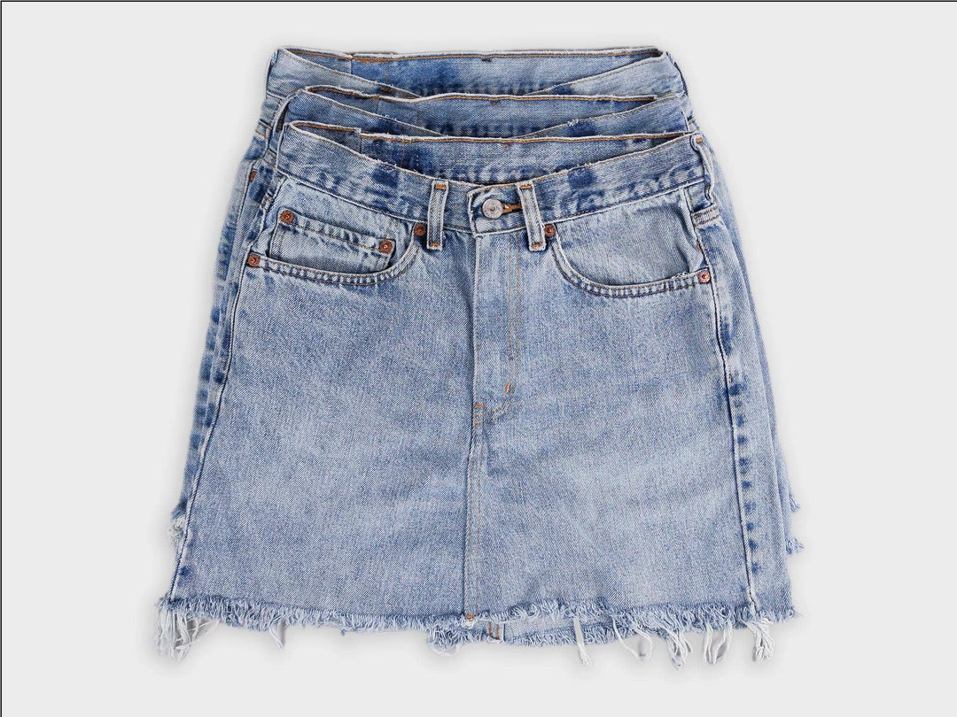 Mid-Rise Levi Denim Mini-Skirt