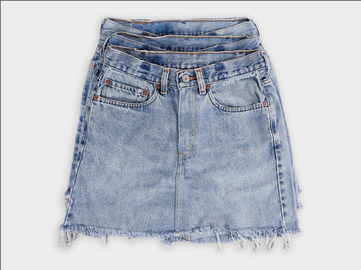 Mid-Rise Levi Denim Mini-Skirt