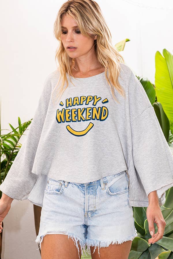 Hi-low Hem Graphic Cropped Top