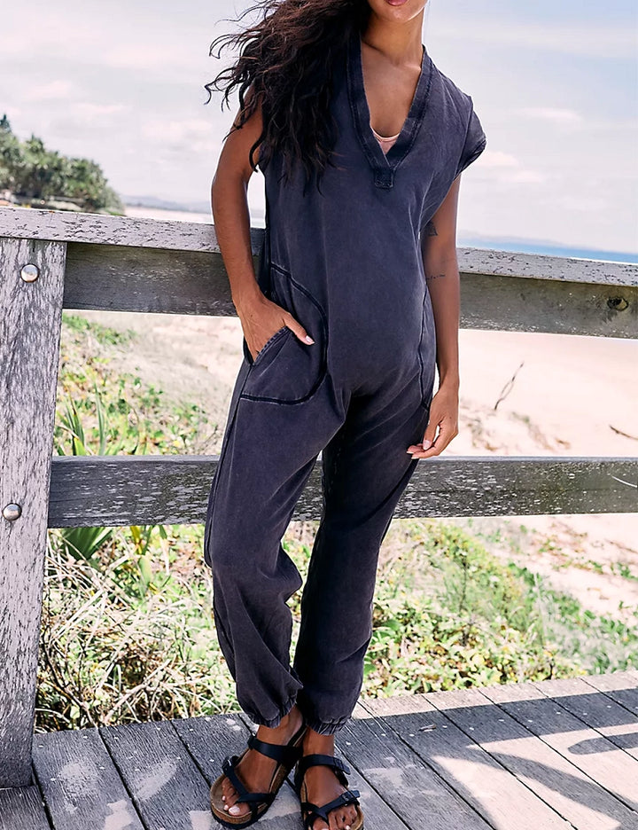 V Pocket Jumpsuit