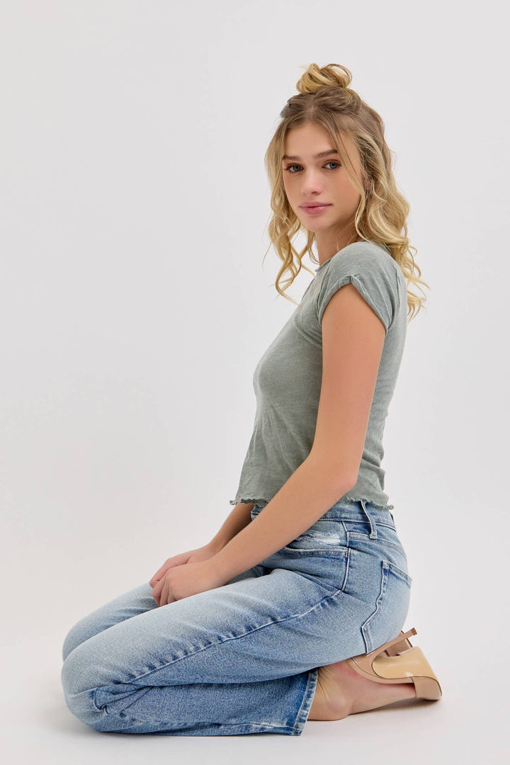 High Rise Straight Jeans