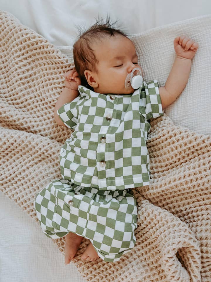 Lime Checkerboard Set