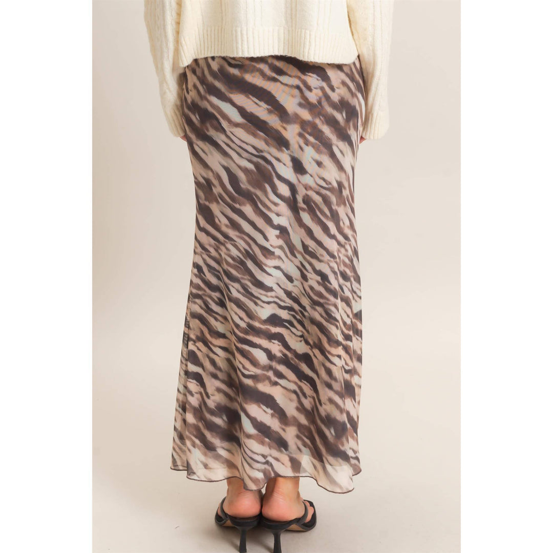 Plaid Mesh Maxi Skirt