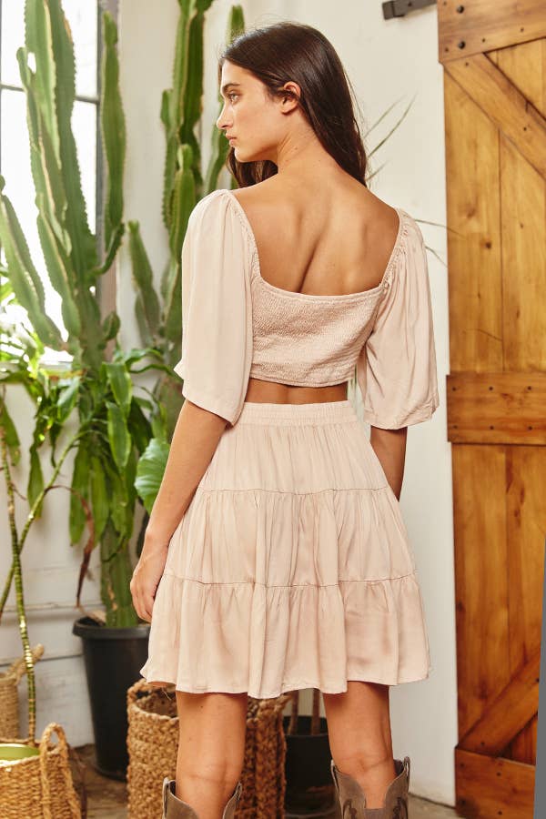 Cut Out Tiered Mini Dress