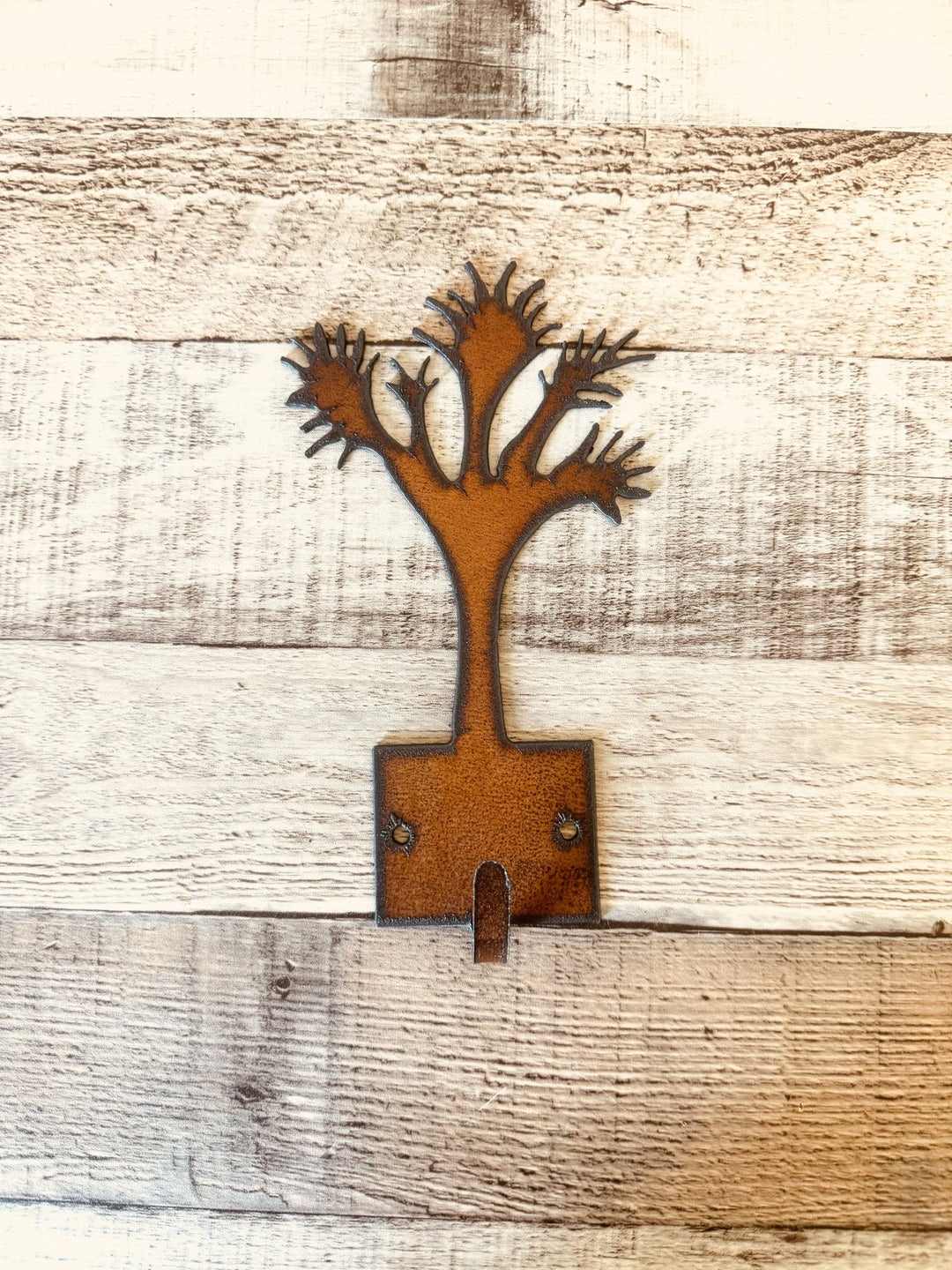 Joshua Tree Single Key Hook Rustic Metal Finish