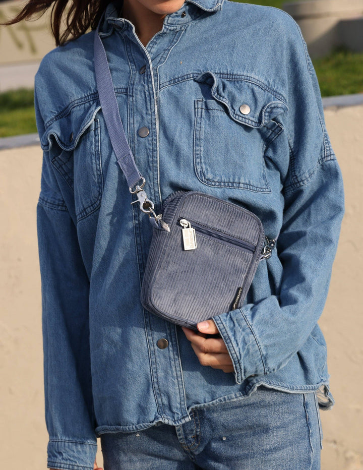 Mini Crossbody | Corduroy Slate Blue