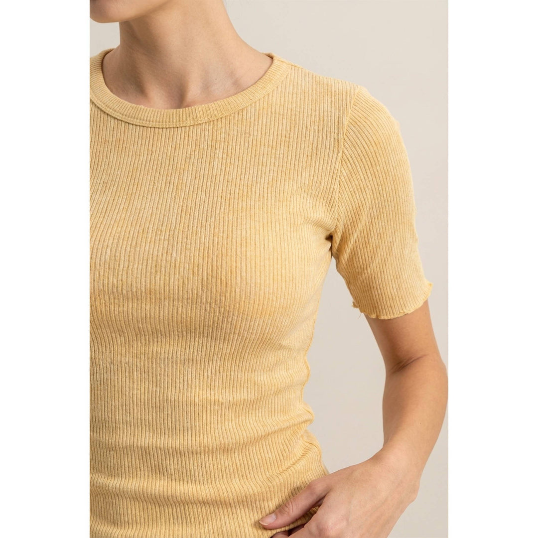 Ribbed Short Sleeve Top