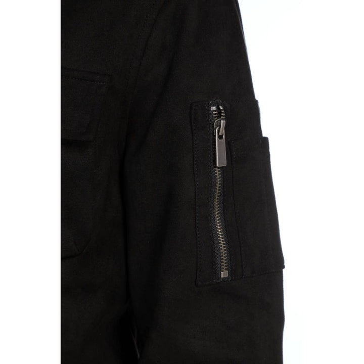 Austin Faux Suede Cargo Bomber Jacket