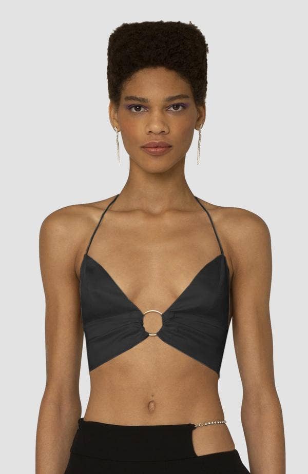 Spaghetti Strap Satin Bra Top