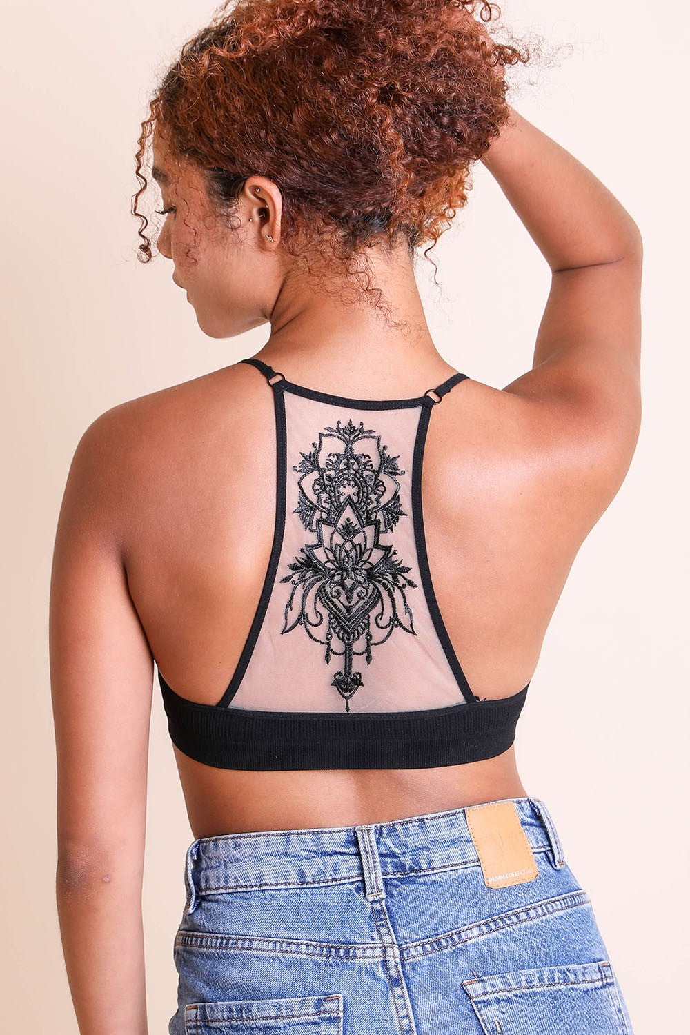 Tattoo Mesh Racer Back Bralette