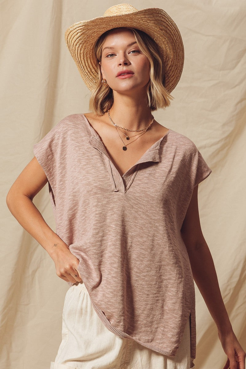 KNITTED OVERSIZED WESTERN TOP