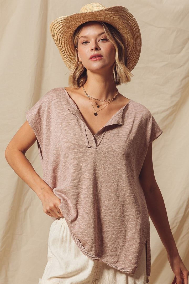 KNITTED OVERSIZED WESTERN TOP