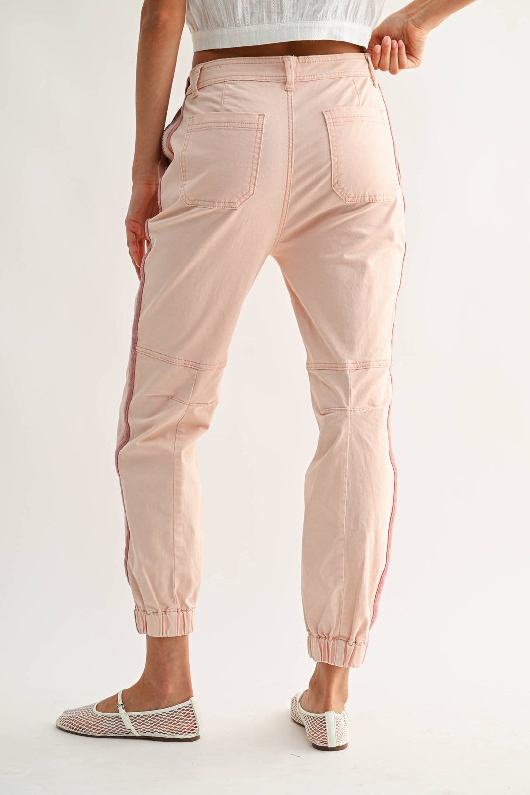 Track Pants with Zip Pocket Pink