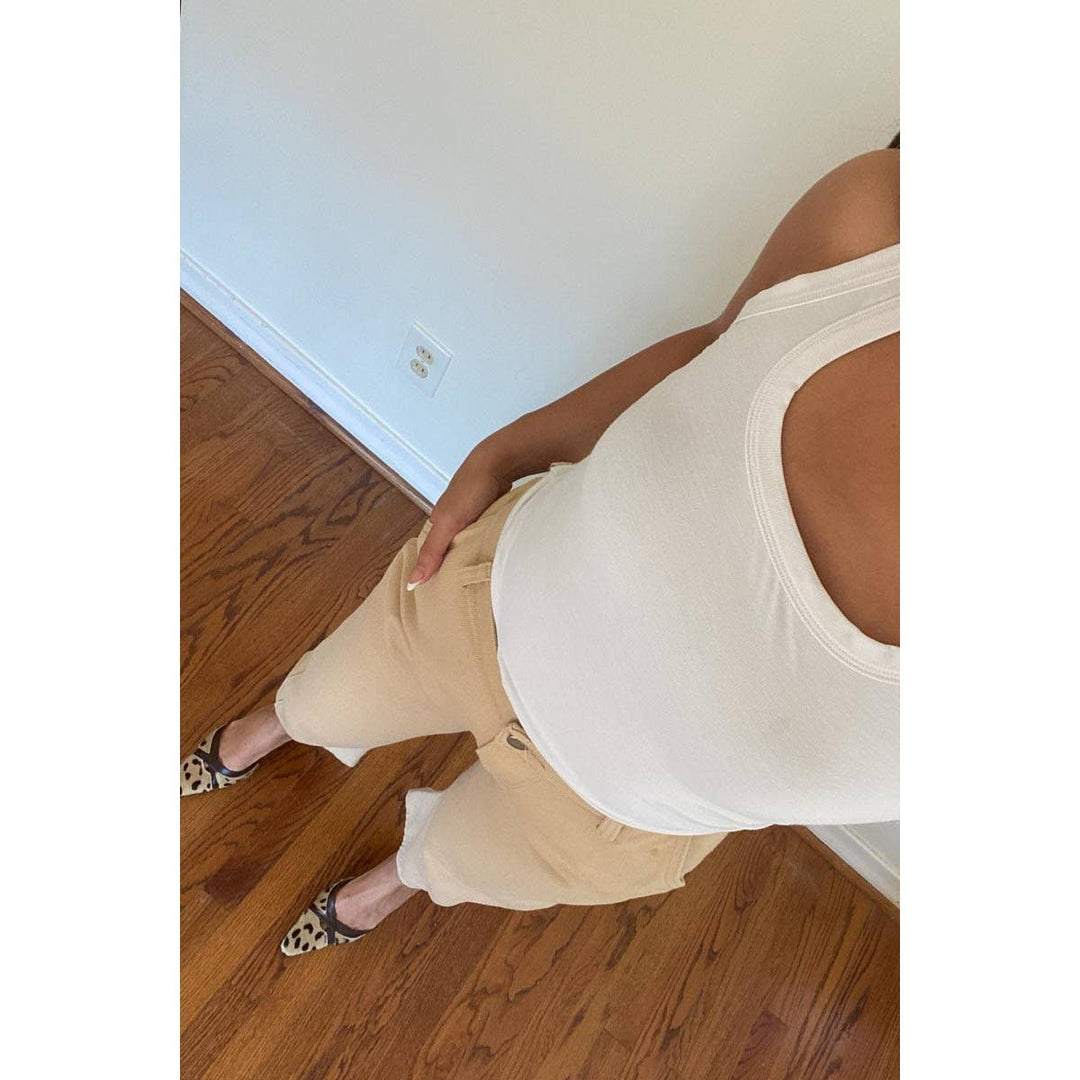 CASUAL HIGH-WAISTED CROPPED PANTS