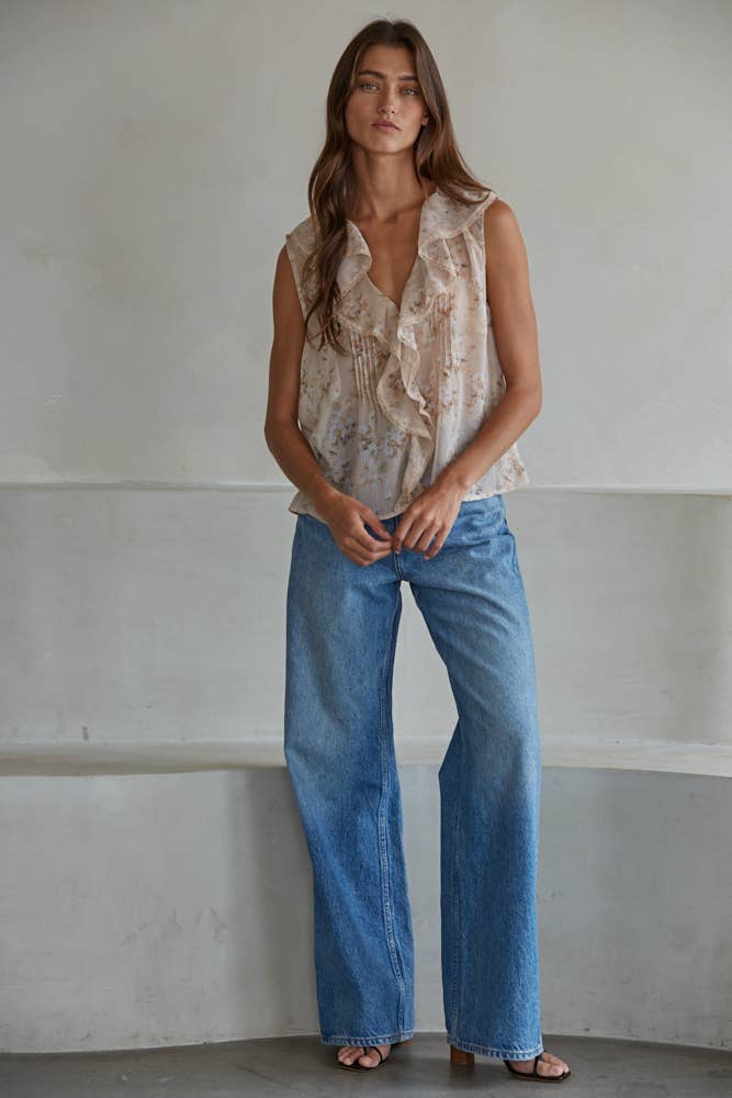 Floral Print V-Neck