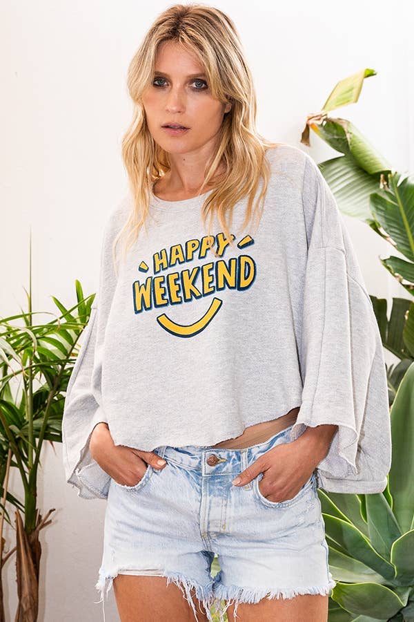 Hi-low Hem Graphic Cropped Top