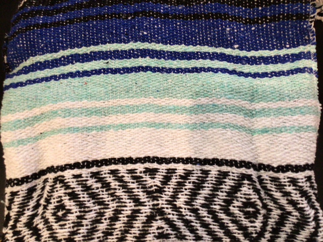 Two Toned Blue Mexican blanket