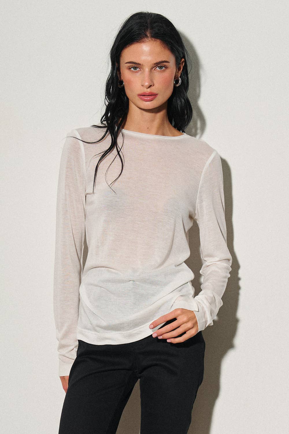 Knit Sheer Basic Top