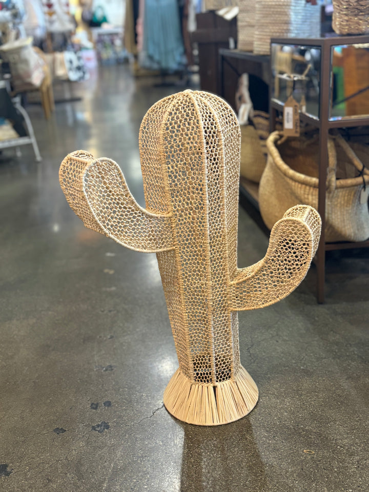 Large Woven Raffia Cactus