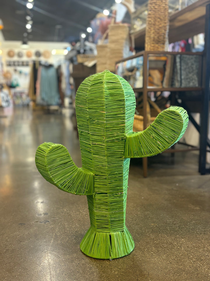 Medium Woven Raffia Cactus