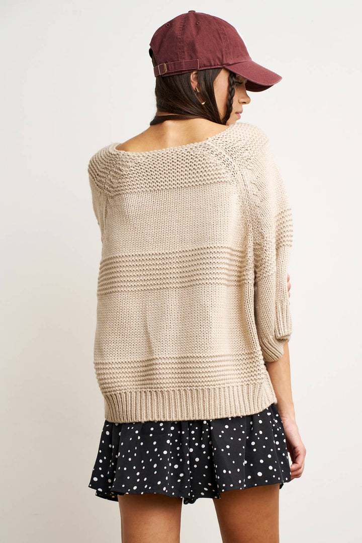 Chunky Knit Oversized Sweater Top