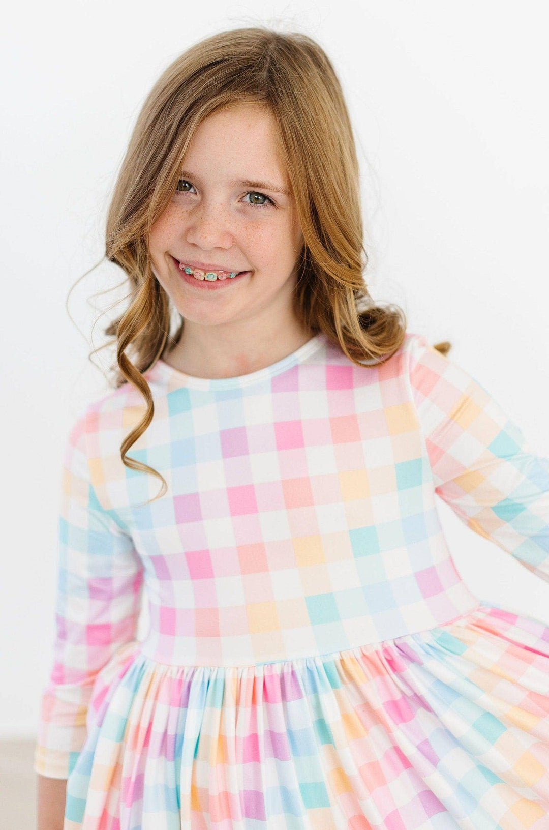 Pastel Plaid Twirl Dress