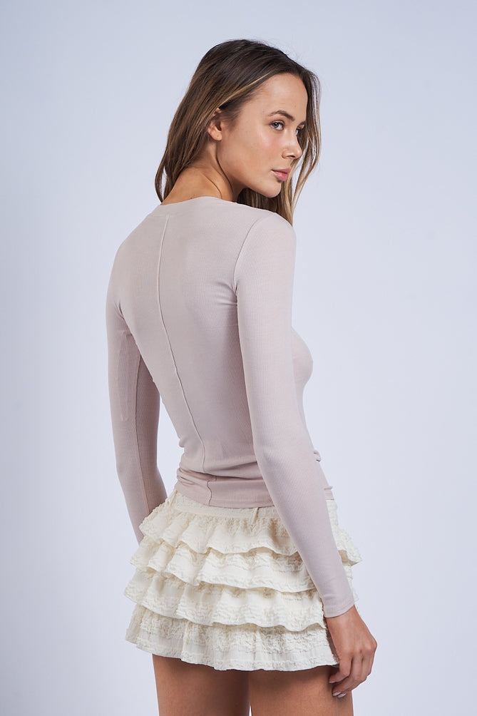 Button Down Knit Top
