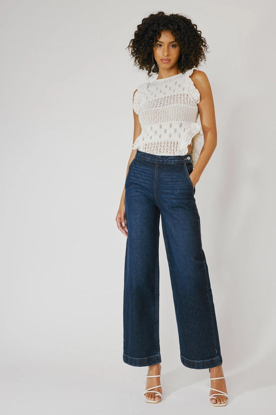 Zip Side Wide Leg Jeans
