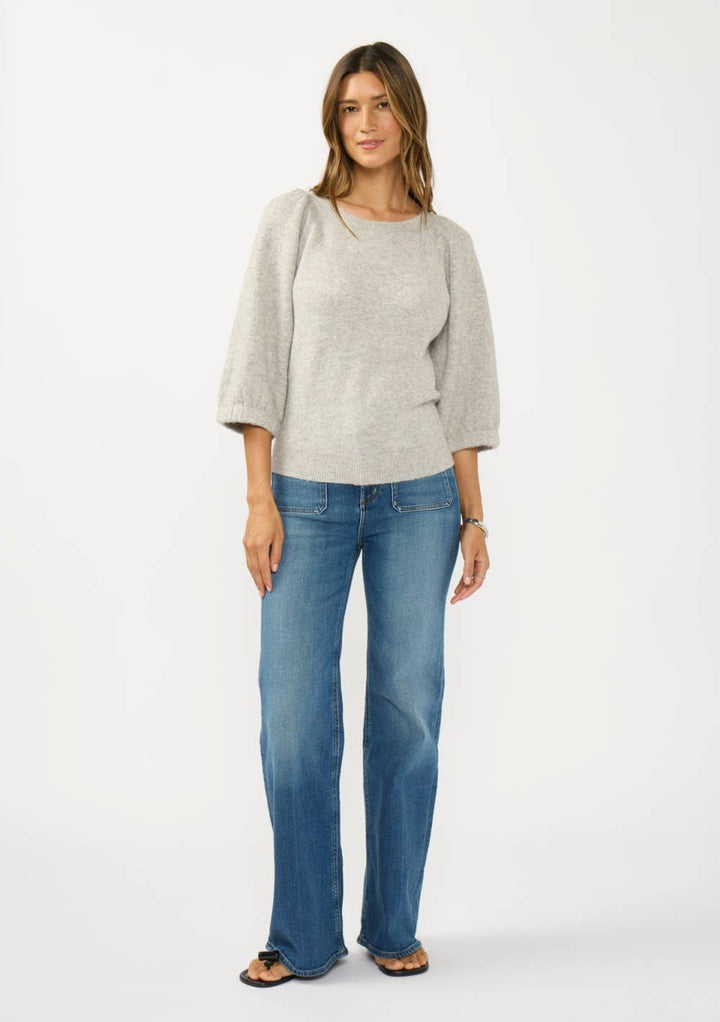 Crewneck Puff Sleeve Sweater Top