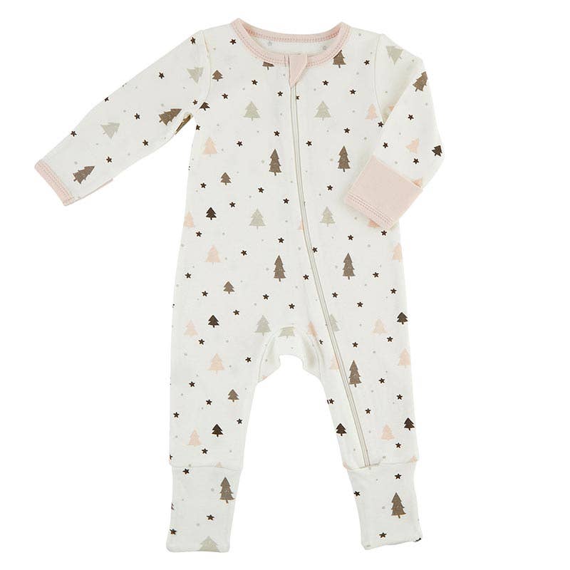Cozy Romper Blush Trees
